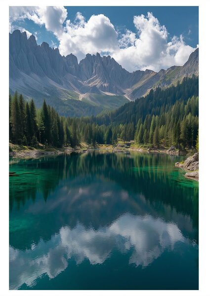 Quadro su tela – Paesaggio tranquillo con montagne