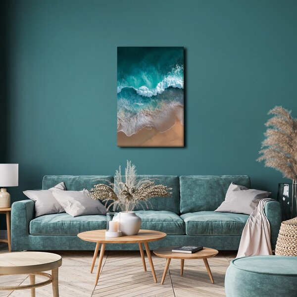 Quadro su tela – Onda turchese sulla spiaggia