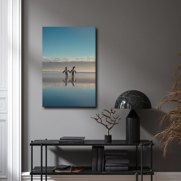 Quadro su tela – Due pinguini riflessi