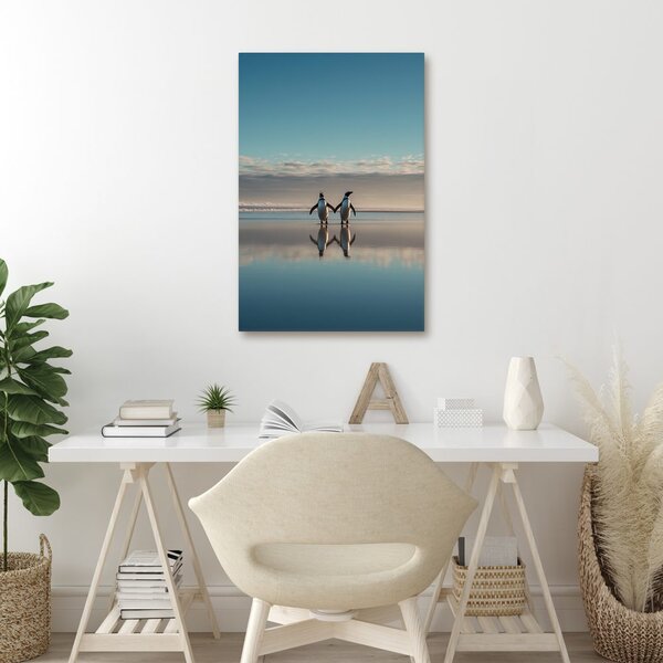 Quadro su tela – Due pinguini riflessi