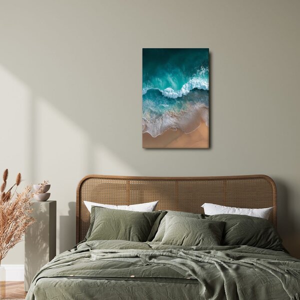 Quadro su tela – Onda turchese sulla spiaggia