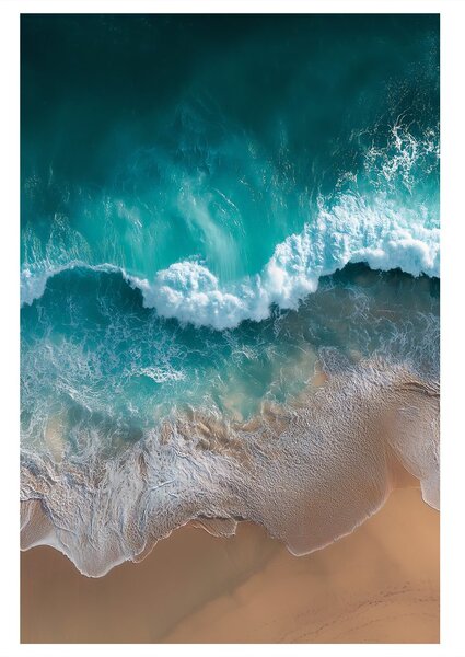 Quadro su tela – Onda turchese sulla spiaggia