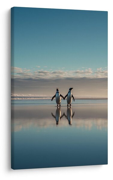 Quadro su tela – Due pinguini riflessi