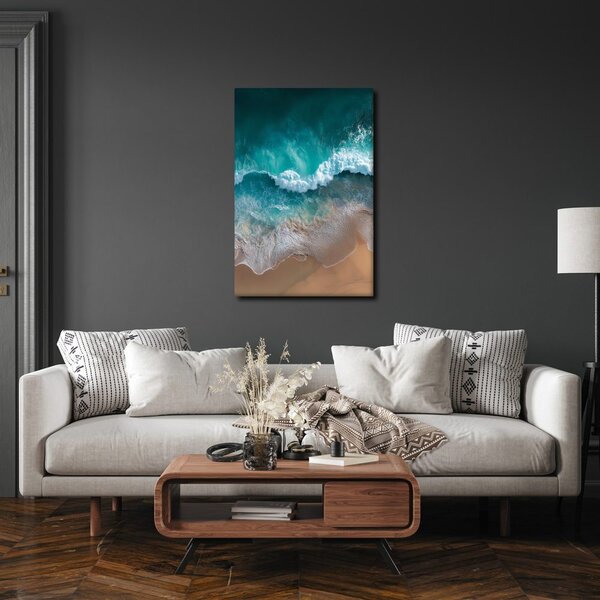 Quadro su tela – Onda turchese sulla spiaggia