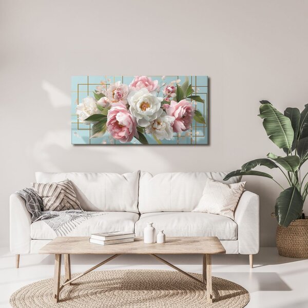 Quadro su tela – Delicate peonie rosa e bianche