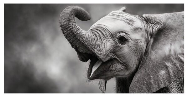 Quadro su tela – Momento gioioso dell'elefante