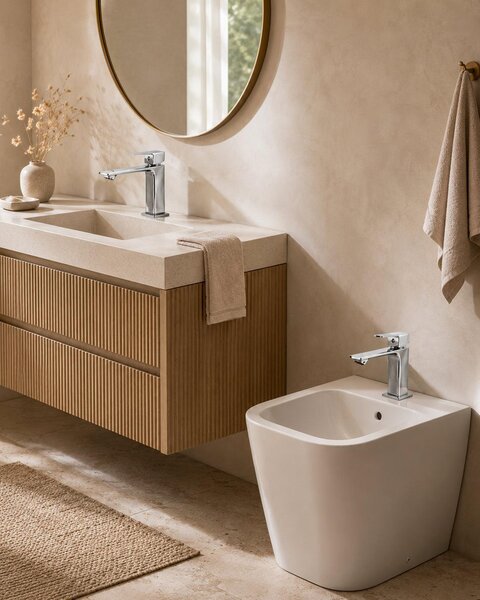 Coppia rubinetti lavabo e bidet cromo Ten
