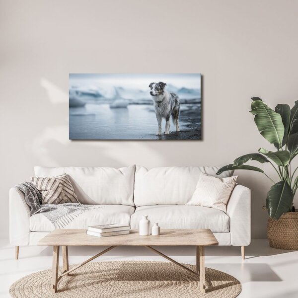 Quadro su tela – Paesaggio innevato con cane