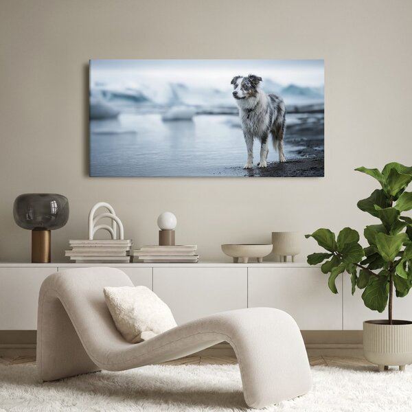 Quadro su tela – Paesaggio innevato con cane