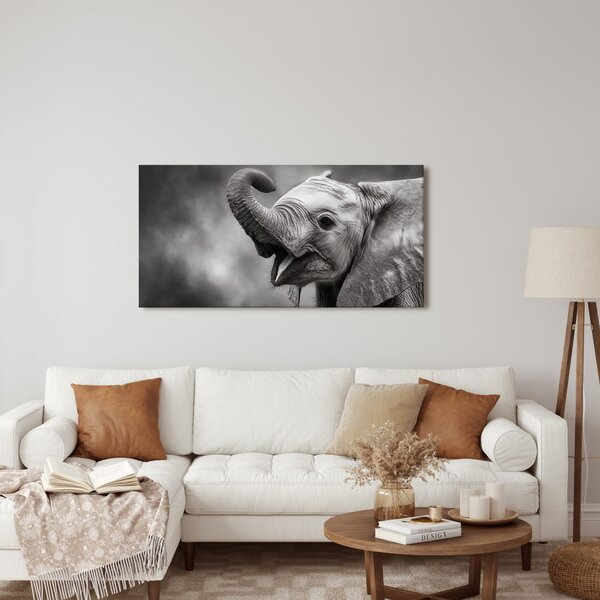 Quadro su tela – Momento gioioso dell'elefante