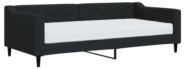 VidaXL Divano letto con materasso Nero 90x200 cm Tessuto