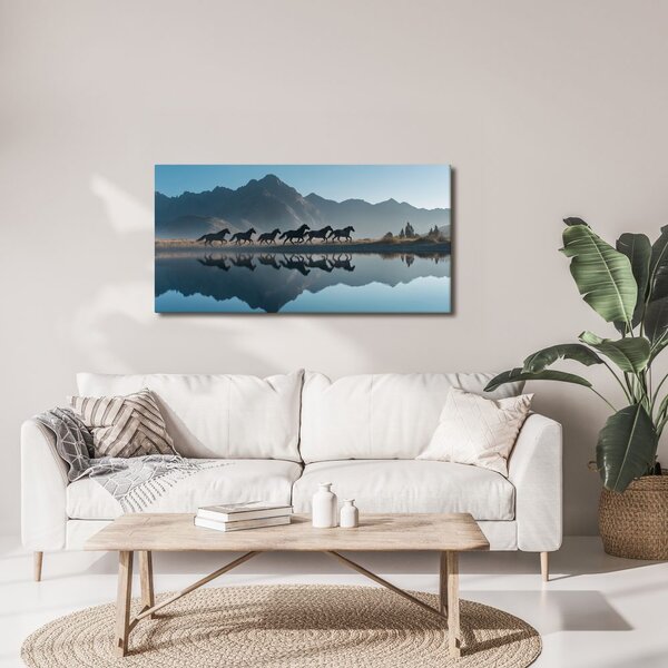 Quadro su tela – Corsa selvaggia al lago