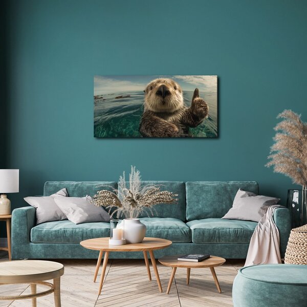 Quadro su tela – Giochi acquatici con la lontra