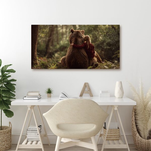 Quadro su tela – Ragazza e orso