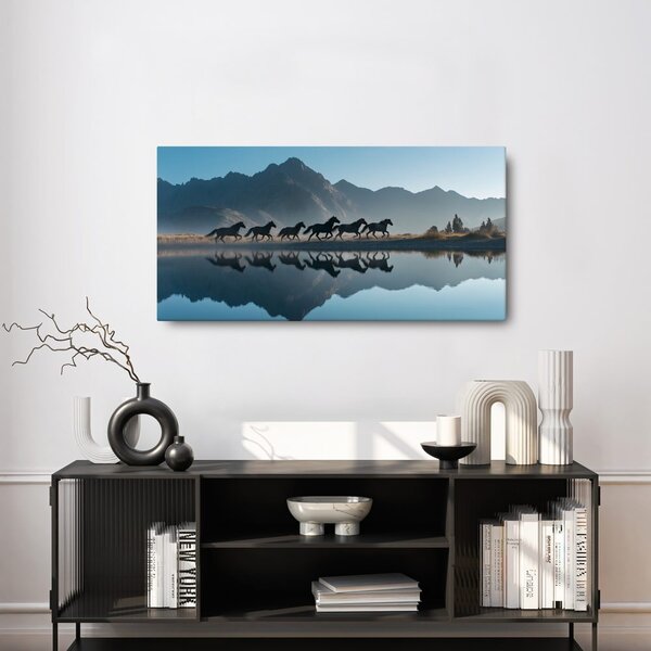Quadro su tela – Corsa selvaggia al lago