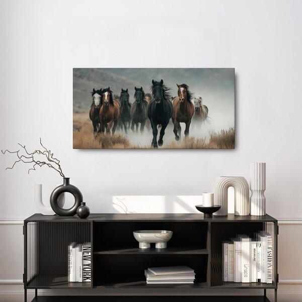Quadro su tela – Mandria di cavalli in movimento