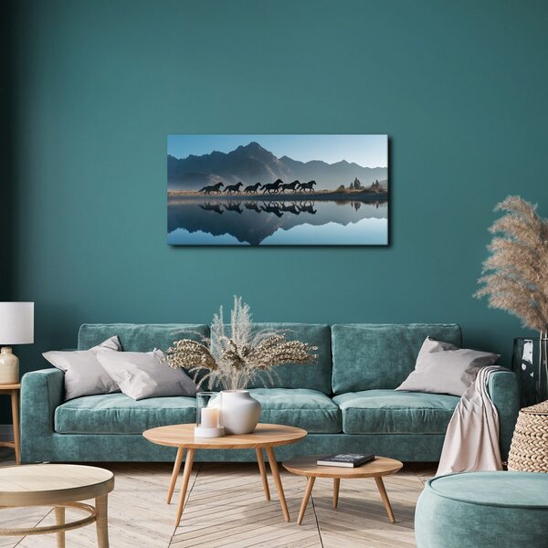 Quadro su tela – Corsa selvaggia al lago