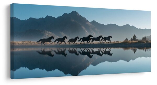 Quadro su tela – Corsa selvaggia al lago