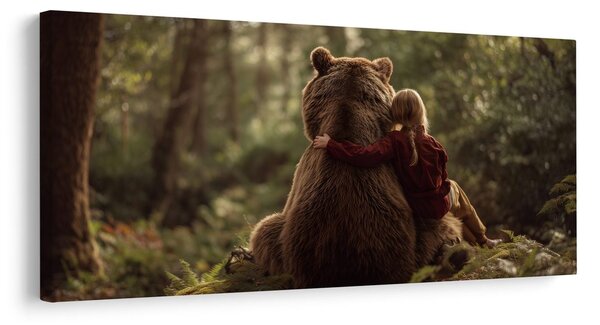 Quadro su tela – Ragazza e orso