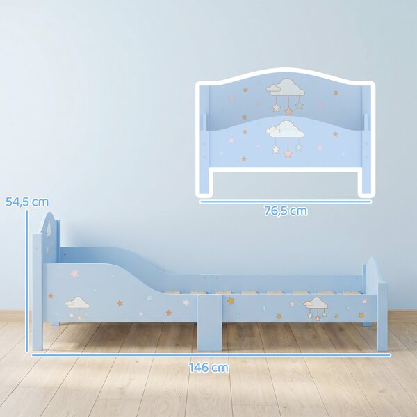 AIYAPLAY Letto Montessori per bambini 3-6 anni con sponde e forma a nuvola, blu | Aosom Italy