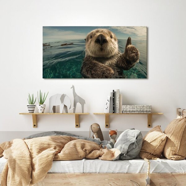 Quadro su tela – Giochi acquatici con la lontra