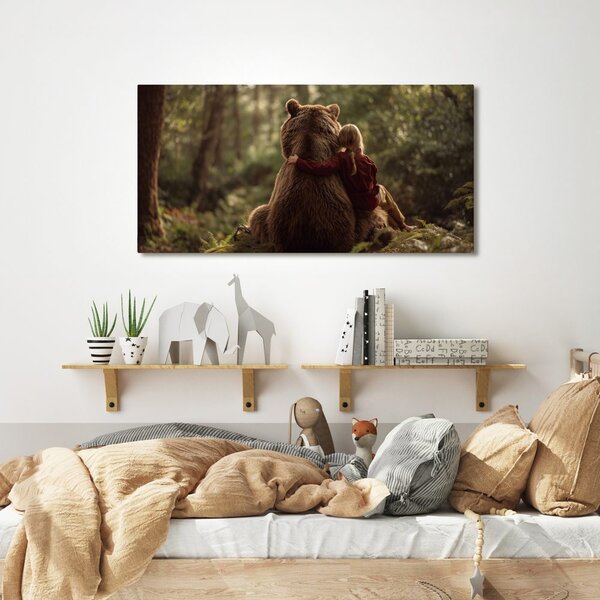 Quadro su tela – Ragazza e orso