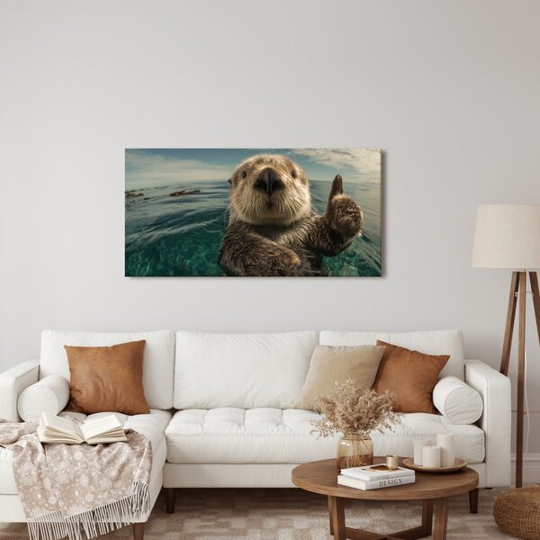 Quadro su tela – Giochi acquatici con la lontra