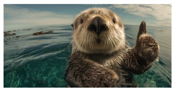 Quadro su tela – Giochi acquatici con la lontra
