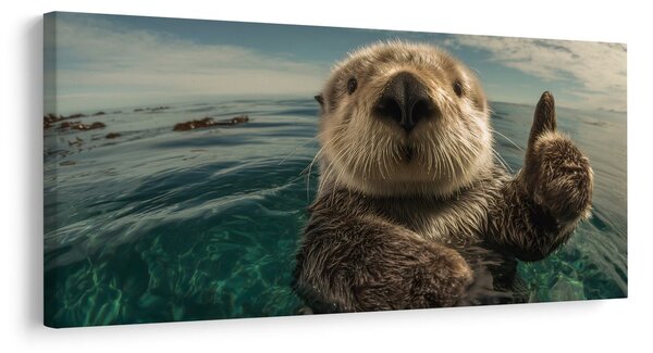 Quadro su tela – Giochi acquatici con la lontra