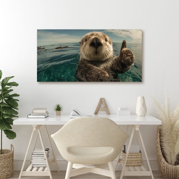 Quadro su tela – Giochi acquatici con la lontra