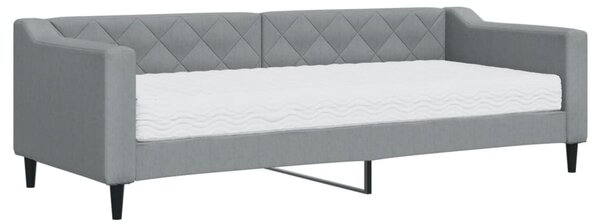 VidaXL Divano letto con materasso Grigio chiaro 80x200 cm Tessuto