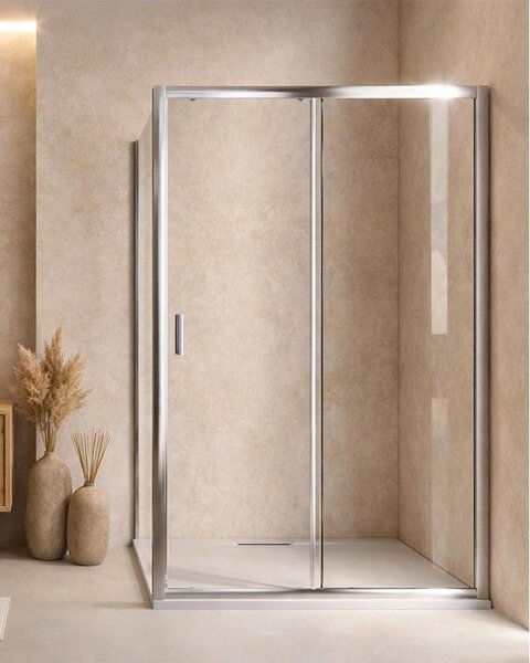 Box doccia 70x120 Nuvola un anta scorrevole reversibile 6 mm H 190 cromo