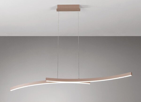 HYPERBOLA SOSPENSIONE LED 40W LUCE CCT 3000K-4000K LUNGHEZZA 120 CM ALLUMINIO 3 COLORI MODERNA