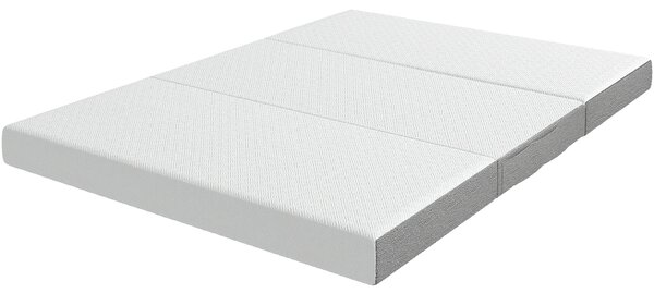 HOMCOM Materasso pieghevole in 3 parti in memory foam gel 140x190x15 cm, bianco | Aosom Italy