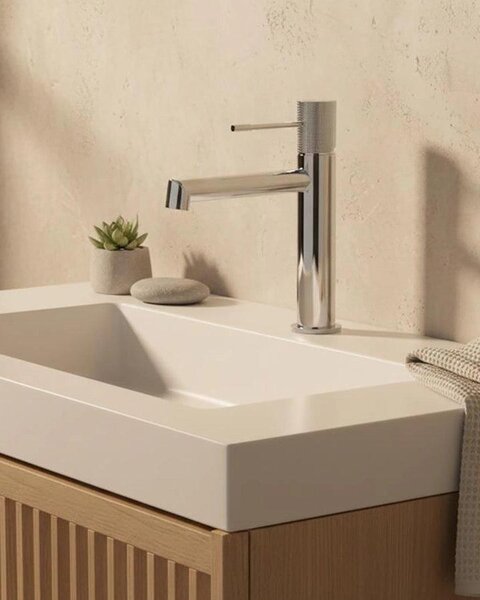 Rubinetto lavabo senza scarico in ottone cromato Melin
