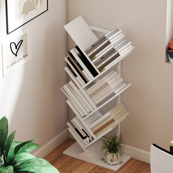 HOMCOM Libreria contenitore ad albero a 7 livelli con struttura in acciaio, bianco | Aosom Italy