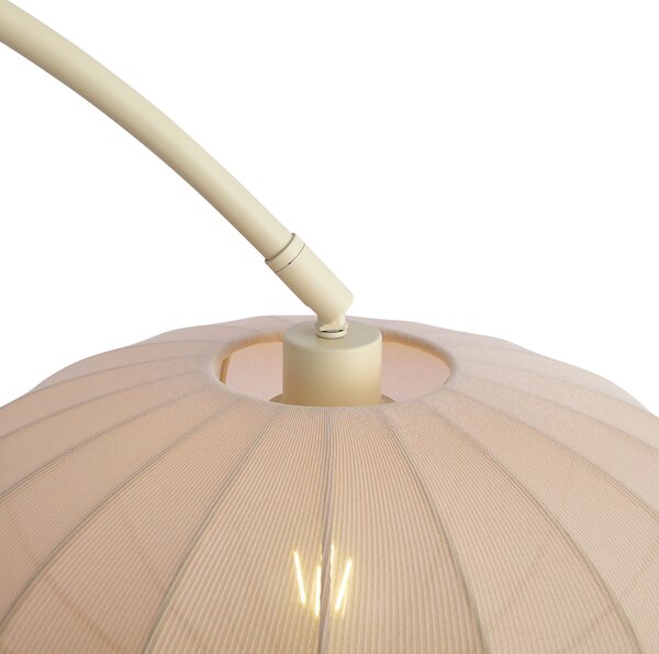 Lampada da terra ad arco Japandi beige con paralume - Bida