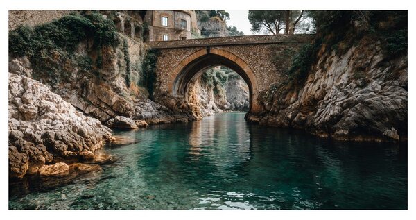 Quadro su tela – Ponte storico sul fiume