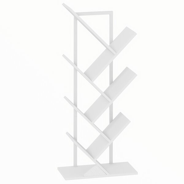 HOMCOM Libreria contenitore ad albero a 7 livelli con struttura in acciaio, bianco | Aosom Italy