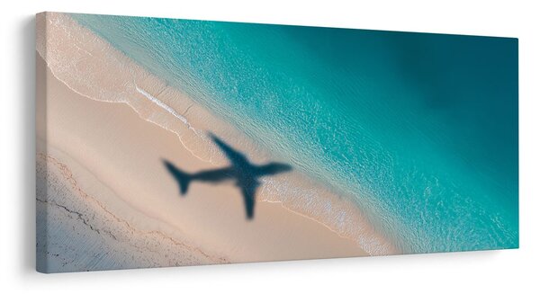 Quadro su tela – Costa azzurra con aereo