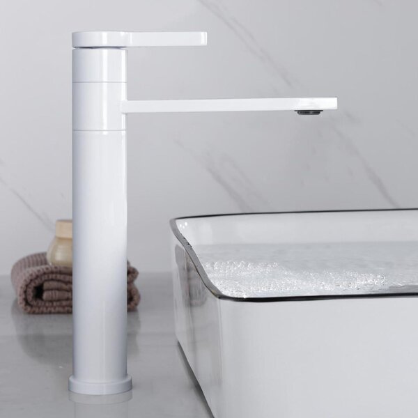Rubinetto alto per lavabo, miscelatore per lavabo da appoggio, con rotazione a 360°