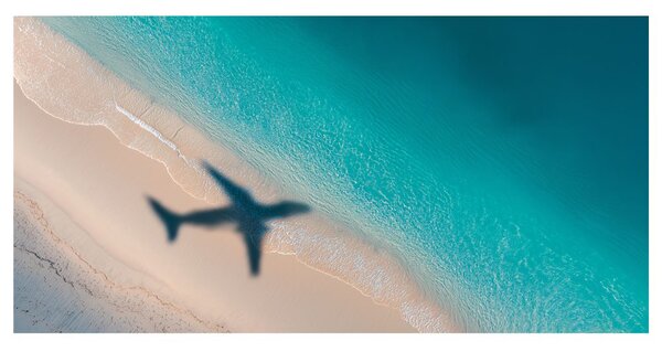 Quadro su tela – Costa azzurra con aereo