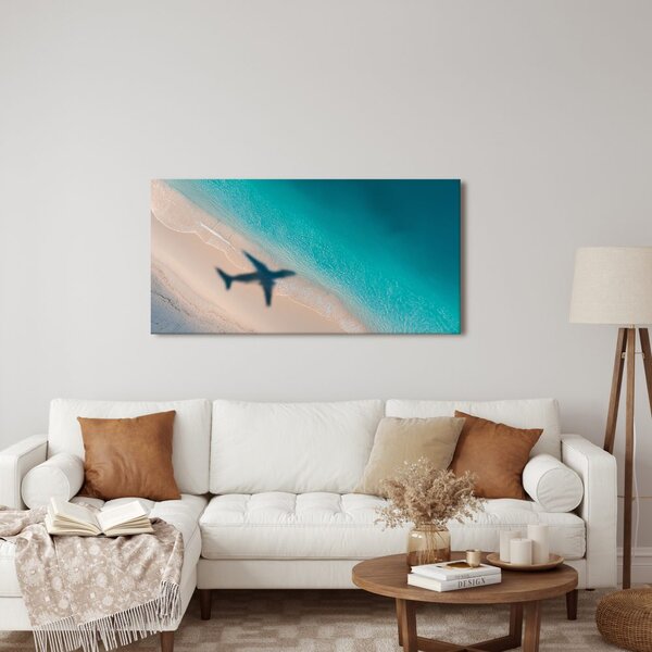 Quadro su tela – Costa azzurra con aereo