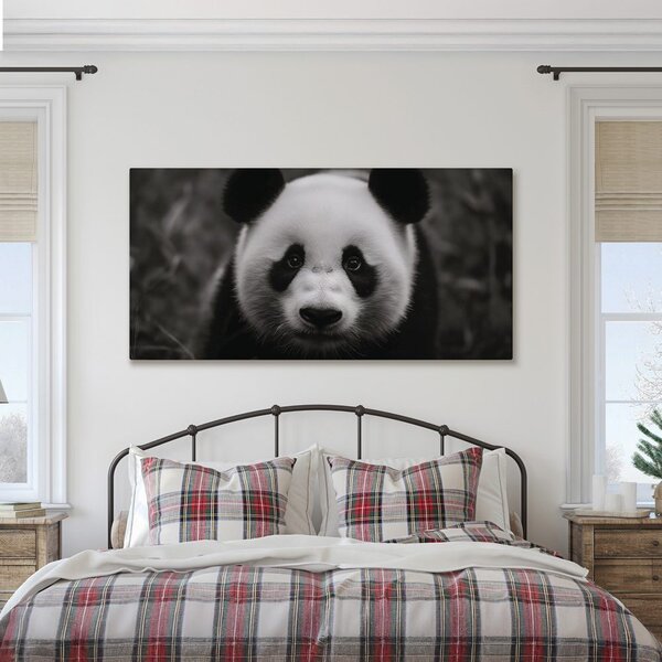 Quadro su tela – Panda bianco e nero sorridente