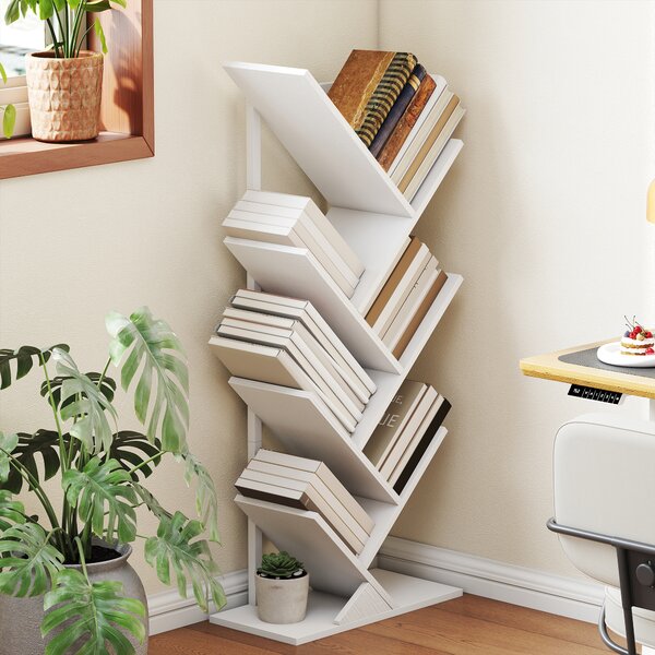HOMCOM Libreria contenitore ad albero a 7 livelli con struttura in acciaio, bianco | Aosom Italy