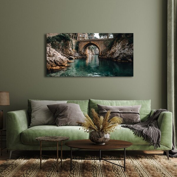 Quadro su tela – Ponte storico sul fiume