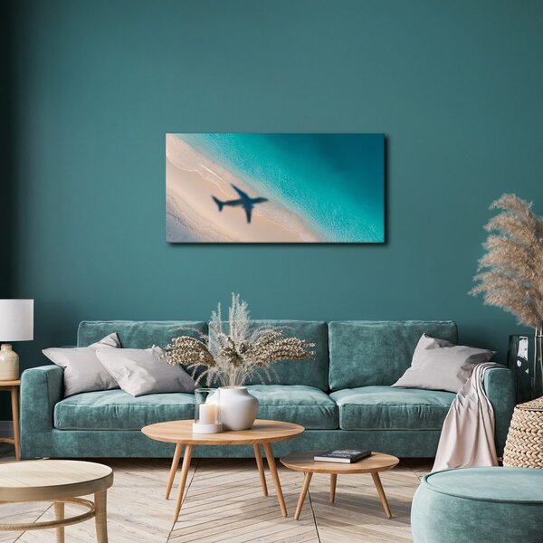Quadro su tela – Costa azzurra con aereo