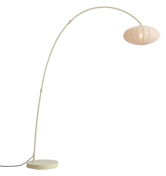 Lampada da terra ad arco Japandi beige con paralume - Bida