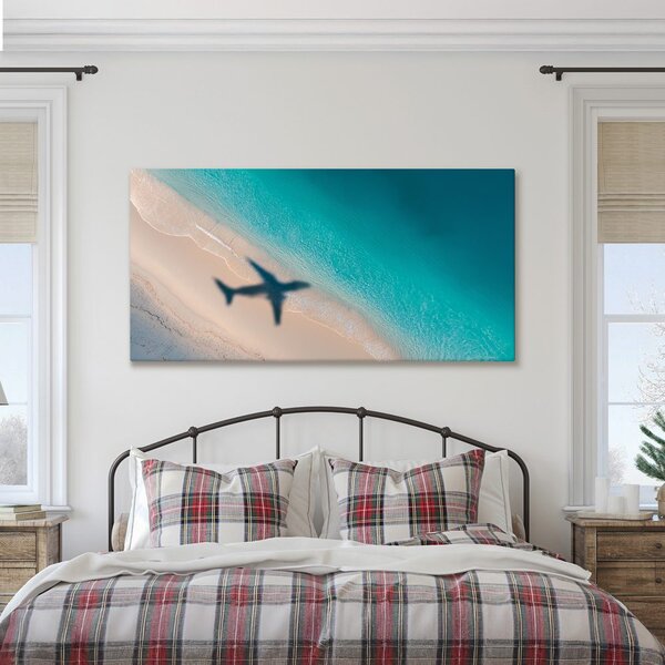 Quadro su tela – Costa azzurra con aereo