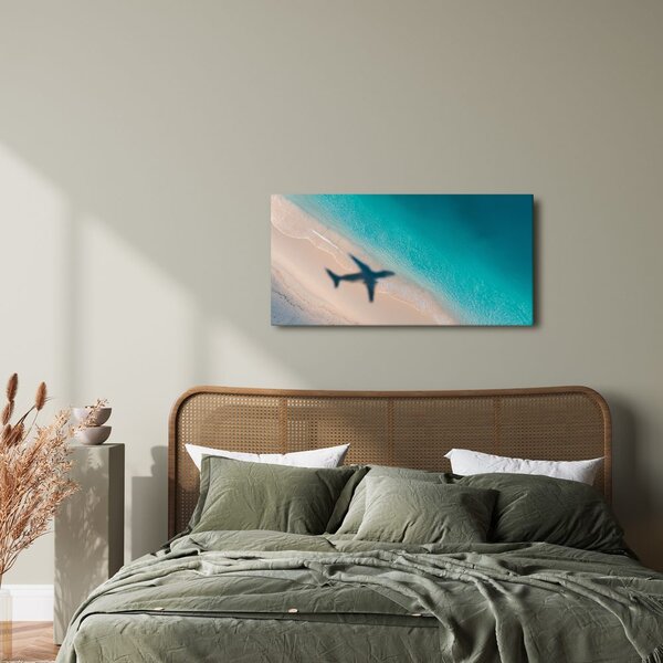 Quadro su tela – Costa azzurra con aereo